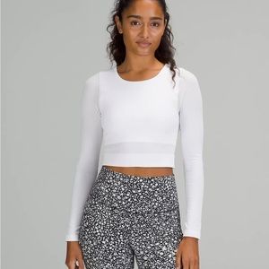 NWT lululemon white ebb to street long sleeve size 6